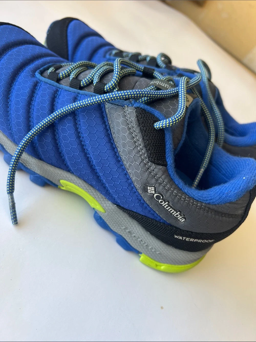 Columbia Kids Royal Blue & Neon Yellow Trail Sneakers